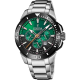 Relógio para homem festina chrono bike verde com pulseira de aço f20641/b