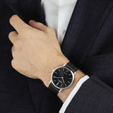 Relógio festina swiss made f20012/4 preto com correia de couro, masculino.