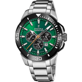 Relógio para homem festina chrono bike verde com pulseira de aço f20641/a