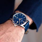 Relógio festina swiss made f20007/3 azul com correia de couro, homem.