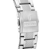 Relógio festina timeless chronograph f20668/5 azul pulsera de 316l de aço inoxidável, homem
