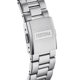 Relógio festina classics f16374/9 prateado com correia de aço, homem