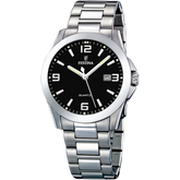 Relógio festina classics f16376/4 preto com correia de aço, para homem.