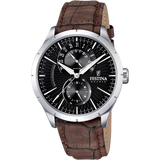 Relógio festina retro f16573/4 preto com correia de couro, masculino_PRODUCT