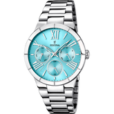 Relógio Festina F16716/4 azul com pulseira de aço inoxidável 316L, feminino