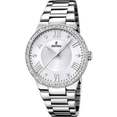 Relógio Festina Boyfriend F16719/1 Branco com Bracelete de Aço, Mulher