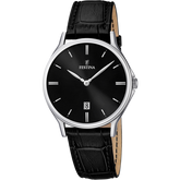 Relógio Festina Clássico F16745/5 Preto com Correia de Couro, para Homem.