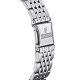 Relógio festina classics f16748/2 branco com correia de aço, mulher