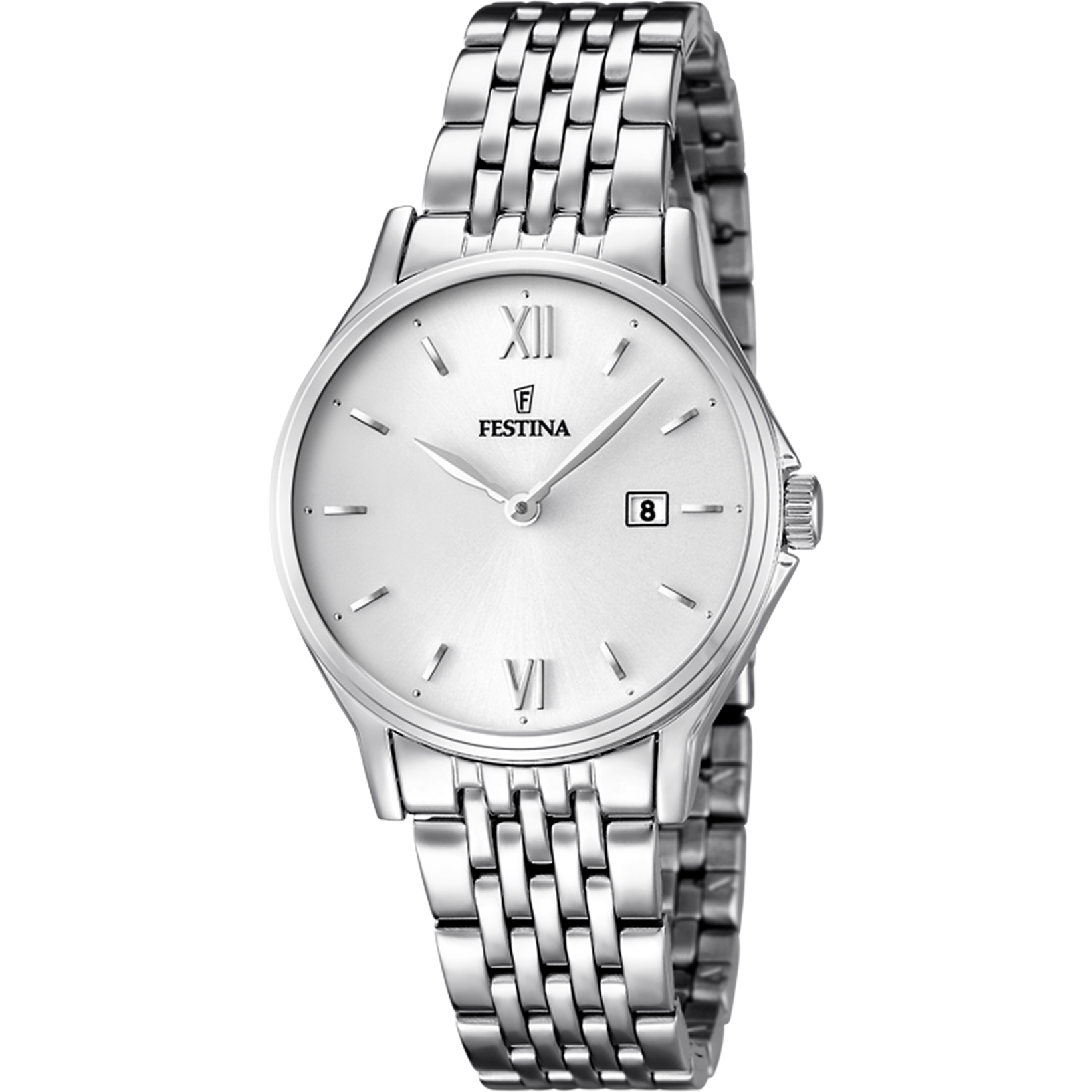 Relógio festina classics f16748/2 branco com correia de aço, mulher_PRODUCT