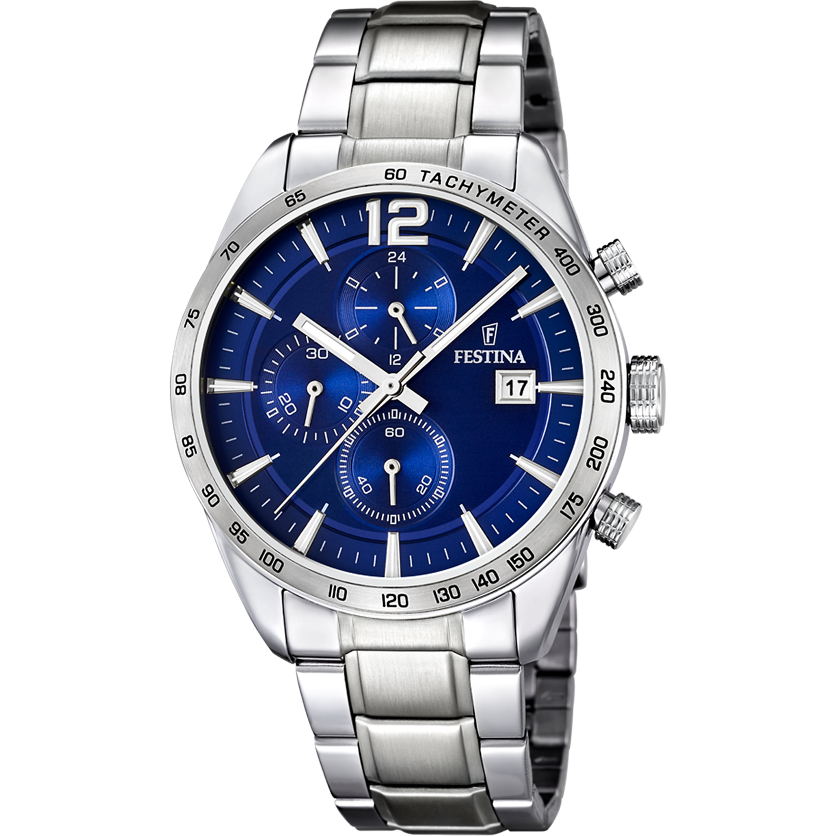 Relógio festina timeless chronograph f16759/3 azul pulseira de aço, homem_PRODUCT