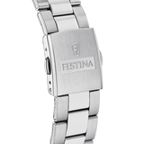 Relógio festina timeless chronograph f16820/4 preto com correia de aço, para homem.