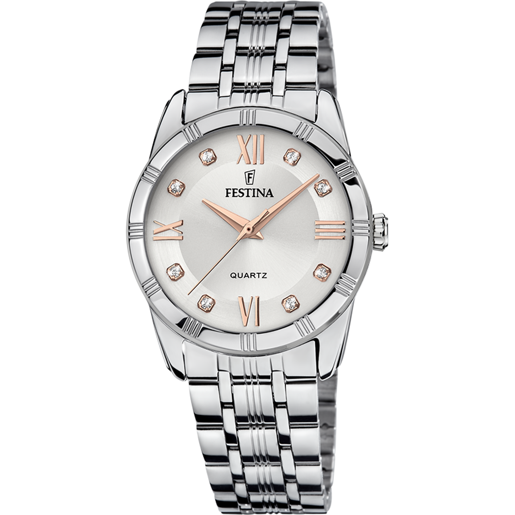 Relógio festina mademoiselle f16940/b prateado com correia de aço, mulher._PRODUCT