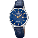Relógio festina swiss made f20007/3 azul com correia de couro, homem._PRODUCT