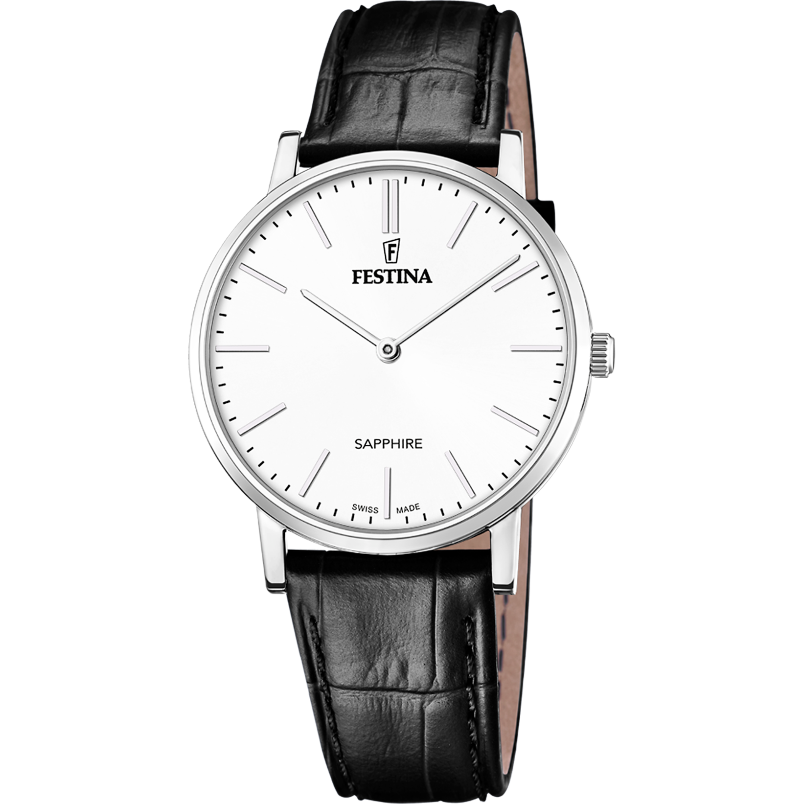 Relógio festina swiss made f20012/1 branco com correia de couro, masculino_PRODUCT
