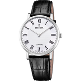 Relógio festina swiss made f20012/2 branco com correia de couro, masculino_PRODUCT