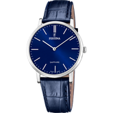 Relógio festina swiss made f20012/3 azul com correia de couro, homem._PRODUCT