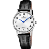Relógio festina f20013/5 branco pulsera de couro, mulher