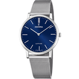 Relógio festina swiss made f20014/2 azul pulseira de aço, homem