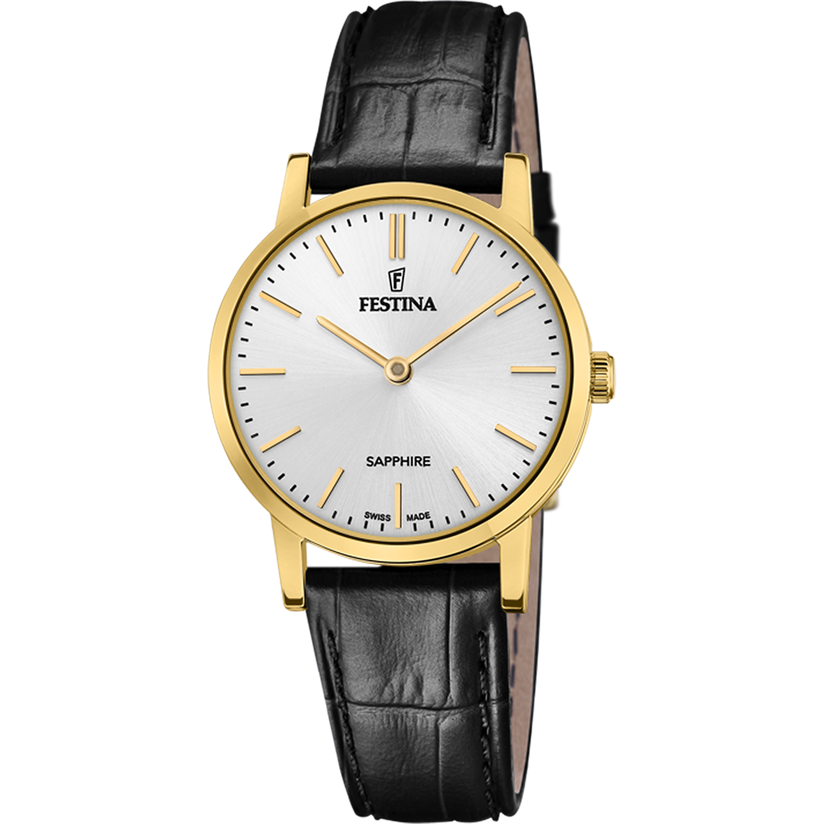 Relógio festina swiss made f20017/1 branco com correia de couro, mulher_PRODUCT