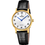 Relógio festina f20017/5 branco pulsera de couro, mulher