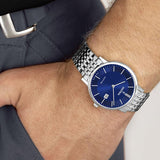 Relógio festina swiss made f20018/2 azul com correia de aço, masculino