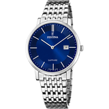Relógio festina swiss made f20018/2 azul com correia de aço, masculino