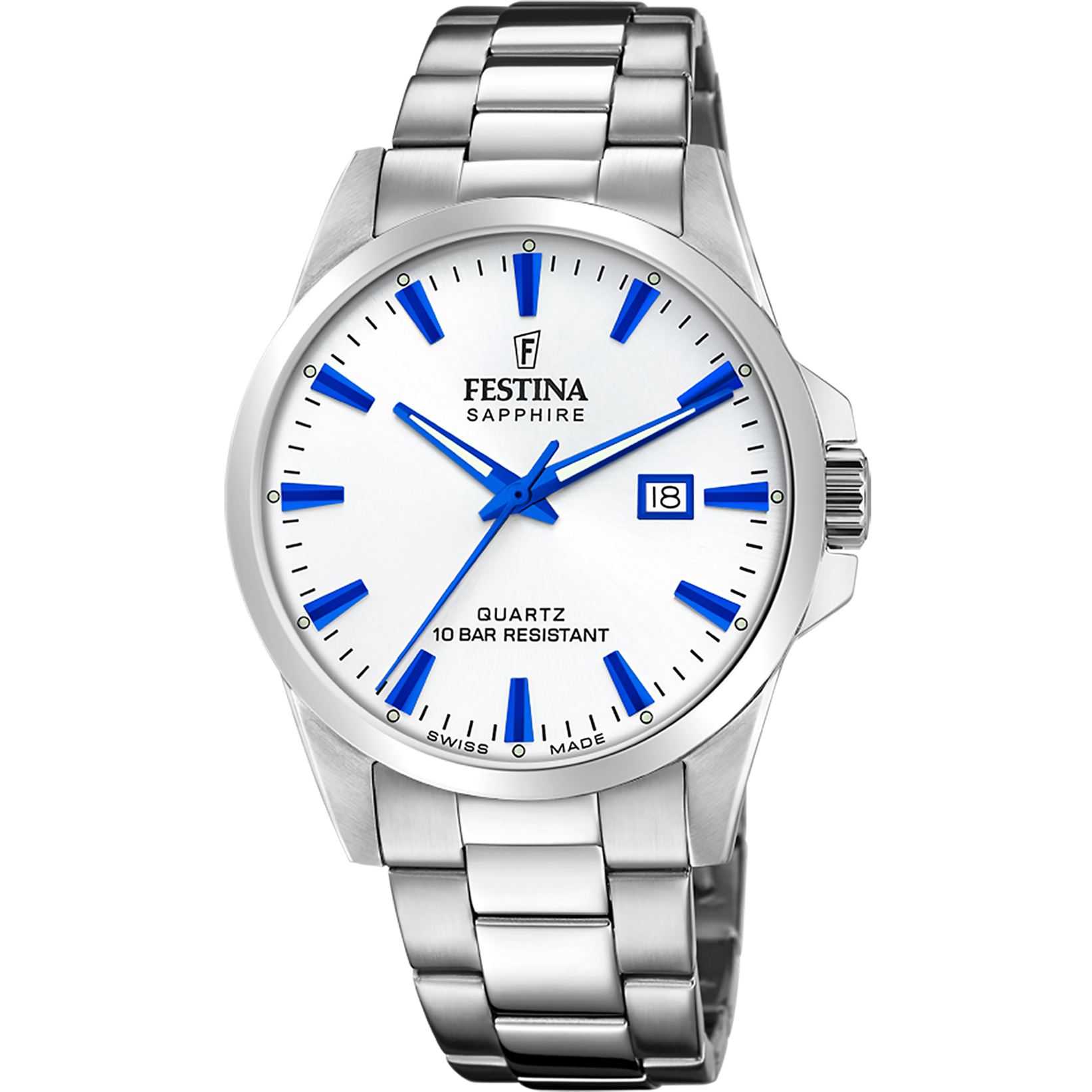 Relógio festina swiss f20024/5 branco pulsera de de aço inoxidável, homem_PRODUCT