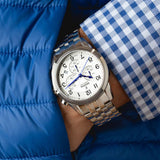 Relógio festina swiss made f20040/1 branco pulsera de 316l de aço inoxidável, homem