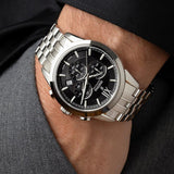 Relógio festina swiss made f20040/4 preto pulsera de 316l de aço inoxidável, homem