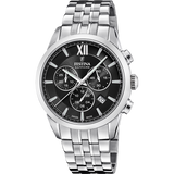 Relógio festina swiss made f20040/4 preto pulsera de 316l de aço inoxidável, homem