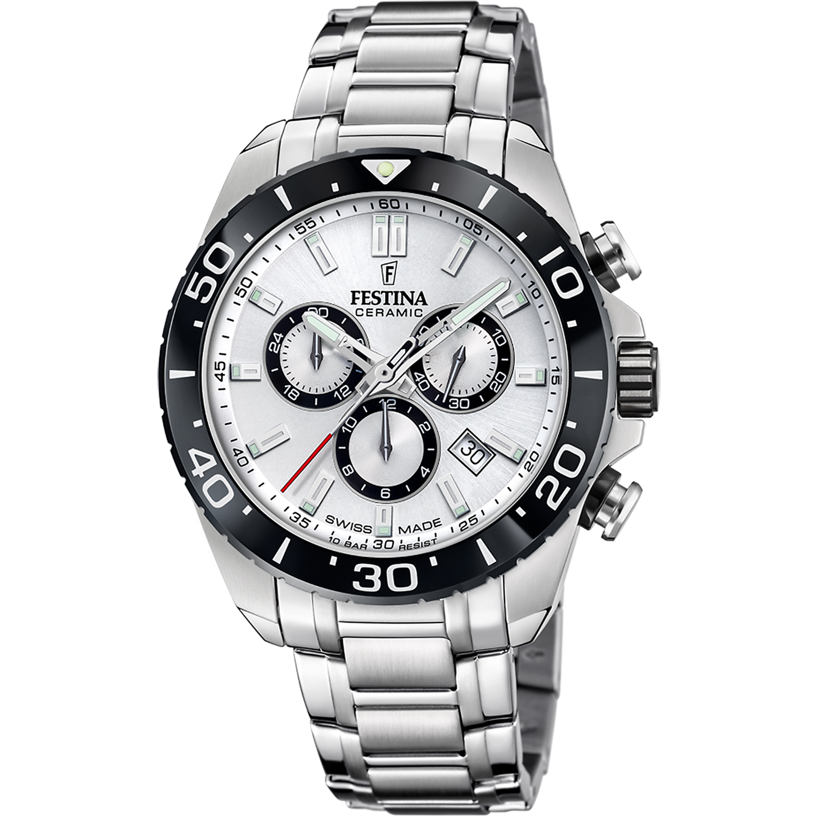 Relógio festina swiss made f20042/1 branco pulsera de de aço inoxidável, homem_PRODUCT