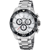 Relógio festina swiss made f20042/1 branco pulsera de 316l de aço inoxidável, homem