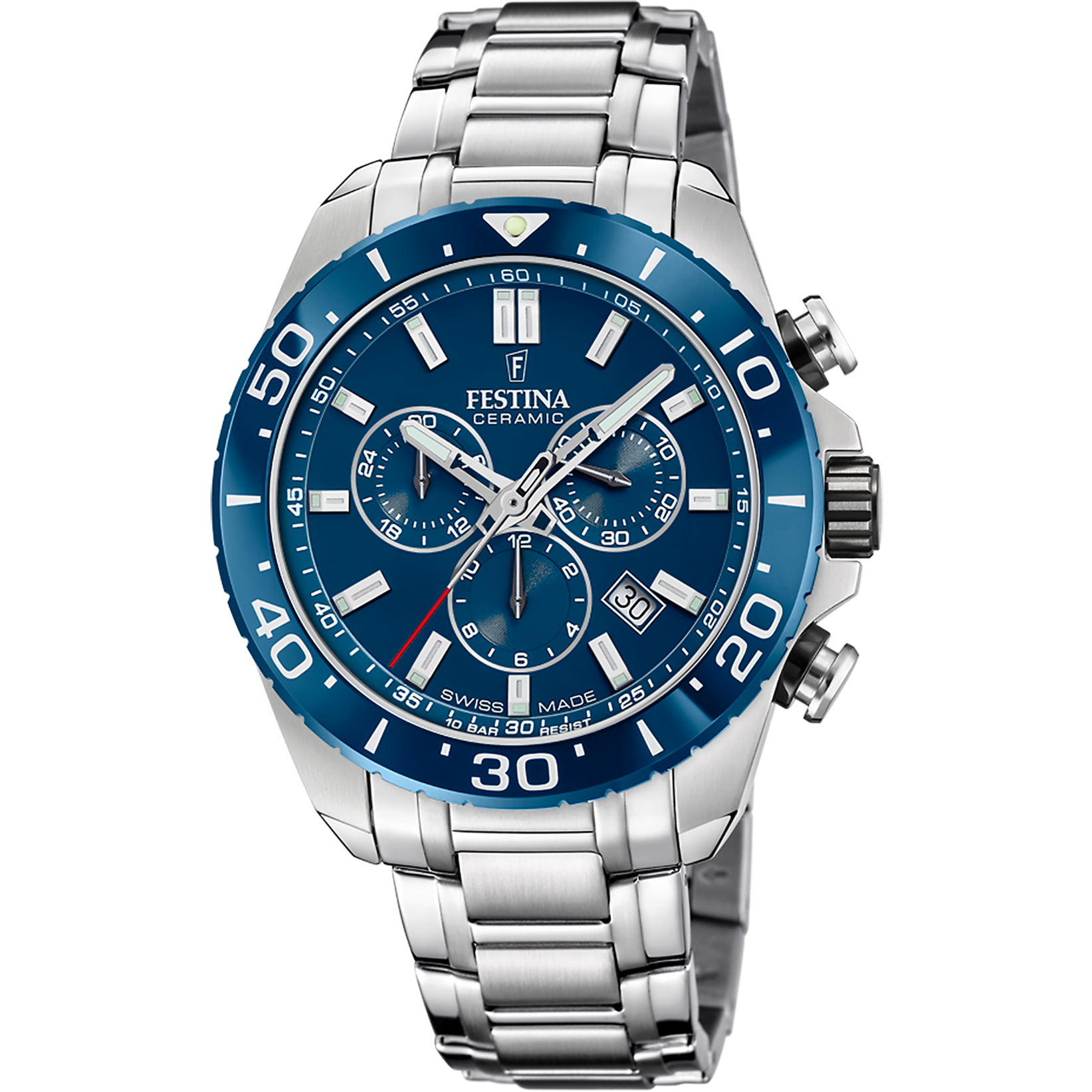 Relógio festina swiss made f20042/2 azul pulsera de de aço inoxidável, homem_PRODUCT