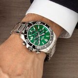 Relógio festina swiss made f20042/3 verde pulsera de 316l de aço inoxidável, homem