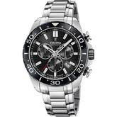 Relógio festina swiss made f20042/4 preto pulsera de 316l de aço inoxidável, homem