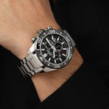 Relógio festina swiss made f20042/4 preto pulsera de 316l de aço inoxidável, homem