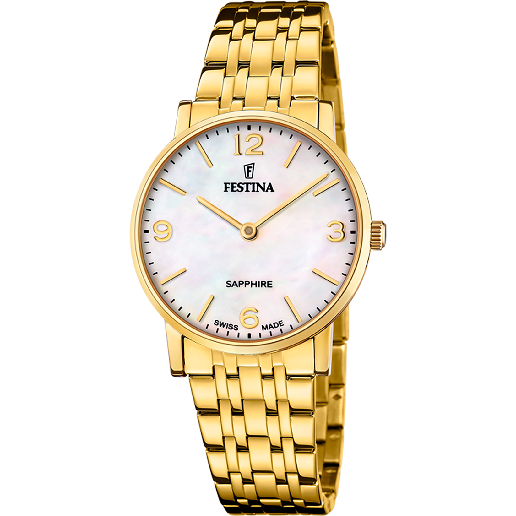 Relógio festina swiss made f20048/2 bege pulsera de 316l de aço inoxidável, mulher_PRODUCT