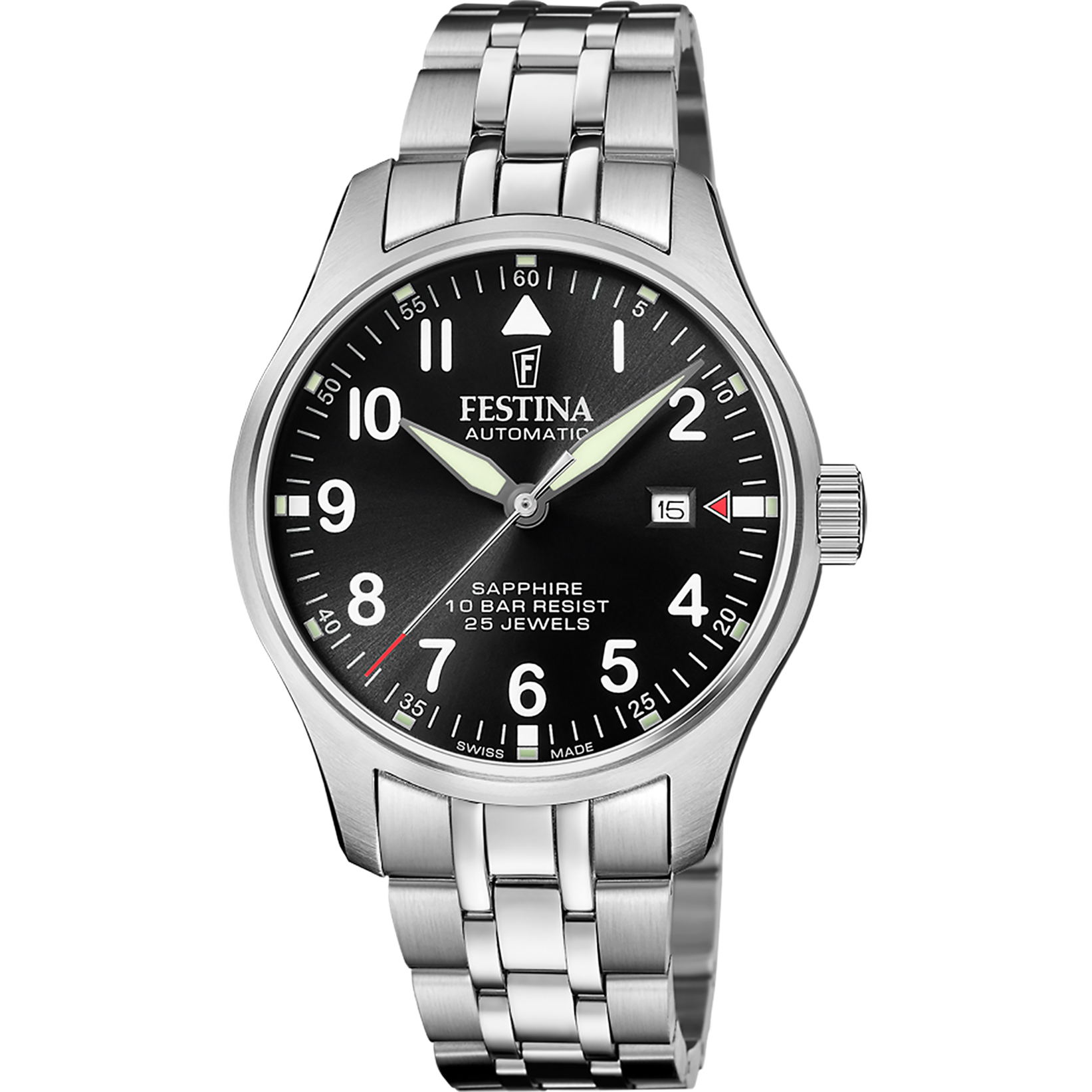 Relógio festina swiss made automatic f20151/d preto pulsera de de aço inoxidável, homem_PRODUCT