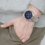 Relógio Festina Timeless Chronograph F20285/3 Azul com Pulseira de Aço, Masculino