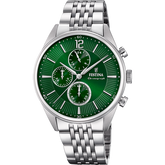 Relógio Festina F20285/8 verde com bracelete de aço, homem.