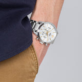 Relógio festina timeless chronograph f20343/1 prateado com pulseira de aço, masculino_LIFESTYLE