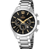 Relógio Festina Timeless Chronograph F20343/4 Preto com Bracelete de Aço, para Homem.