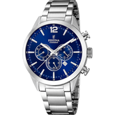 Relógio Festina Timeless Chronograph F20343/7 Azul com Pulseira de Aço para Homem