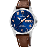 Relógio Festina Classics F20358/B Azul com Correia de Pele, Homem.
