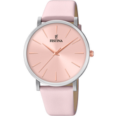 Relógio festina boyfriend f20371/2 rosa com correia de couro, mulher