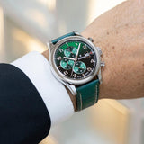 Relógio festina f20375/8 verde com correia de couro, masculino