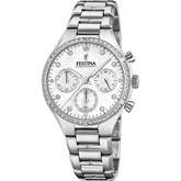 Relógio Festina Coleção Boyfriend F20401/1 Madrepérola Pulseira de Aço, Senhora