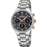 Relógio Festina Boyfriend F20401/4 Preto com Bracelete de Aço, para Mulher.