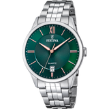 Relógio festina f20425/7 verde com correia de aço, homem.
