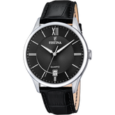 Relógio festina classics f20426/3 preto com correia de couro, para homem._PRODUCT